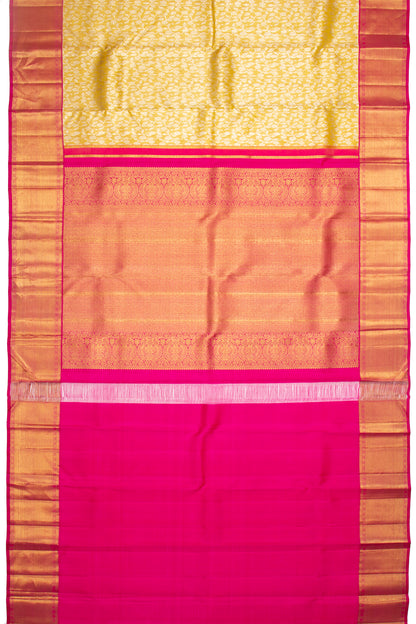 Kanchipuram Silk Tissue Jaal Gold Saree