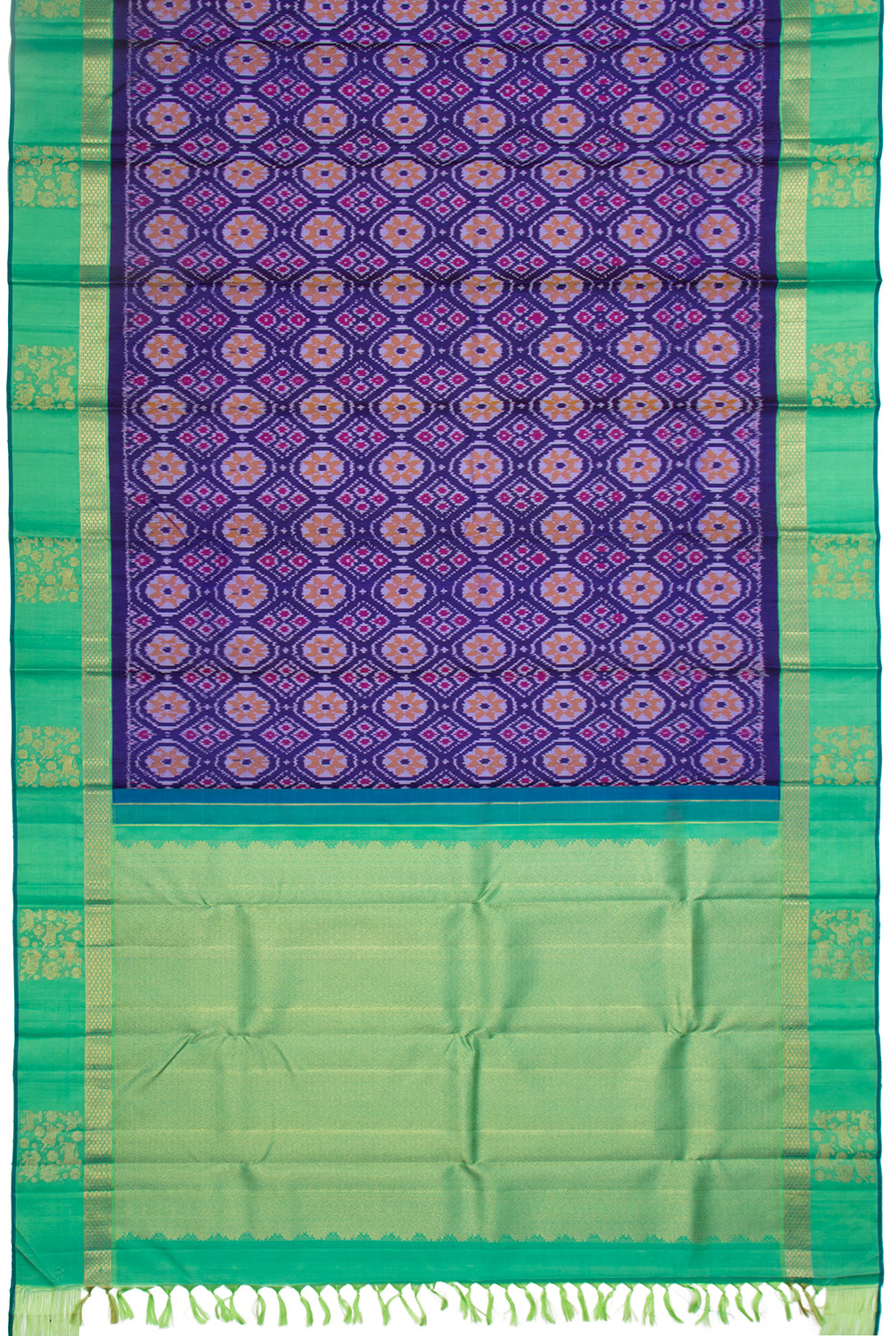 Kanchipuram Silk Ikat Dark Blue Saree