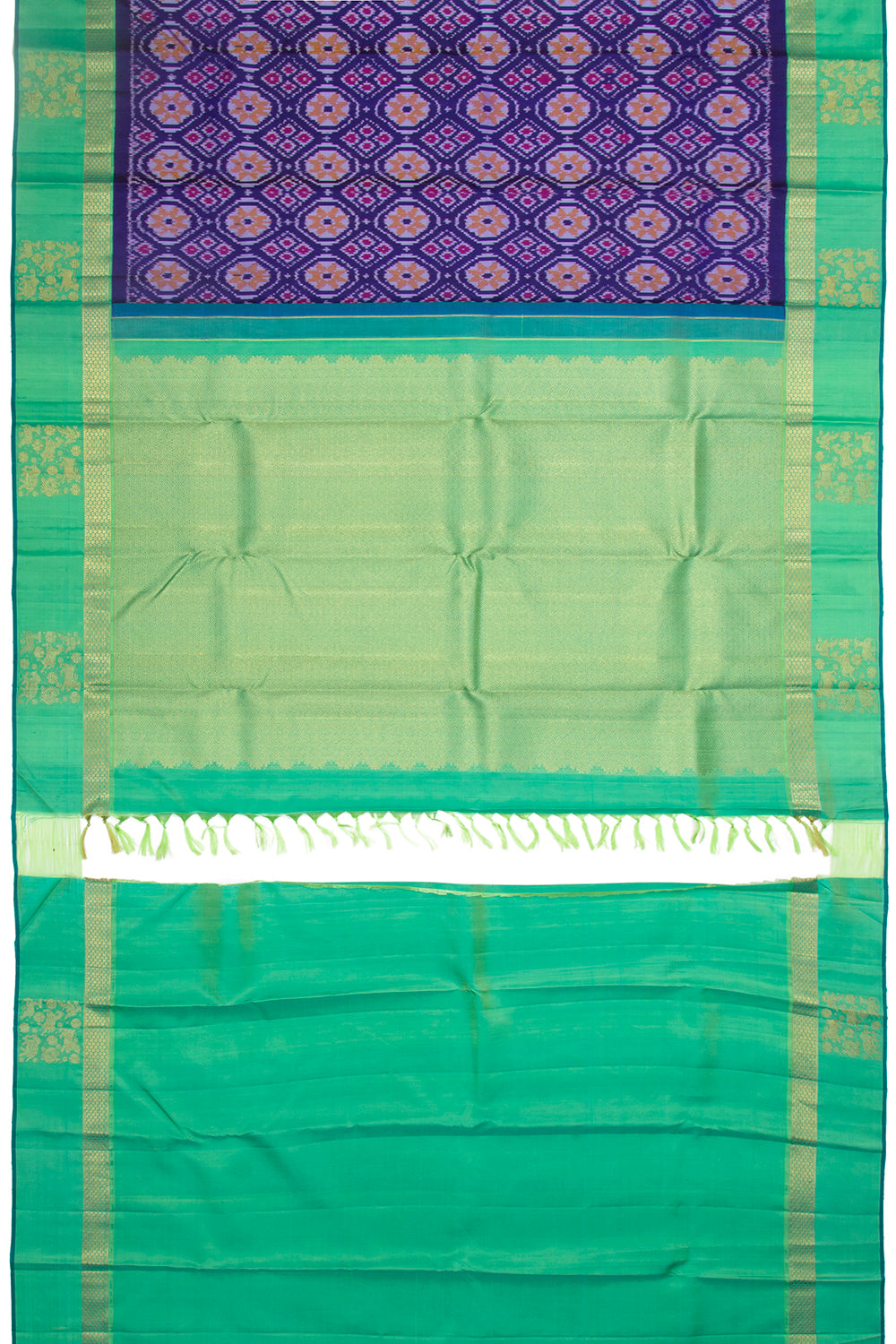 Kanchipuram Silk Ikat Dark Blue Saree