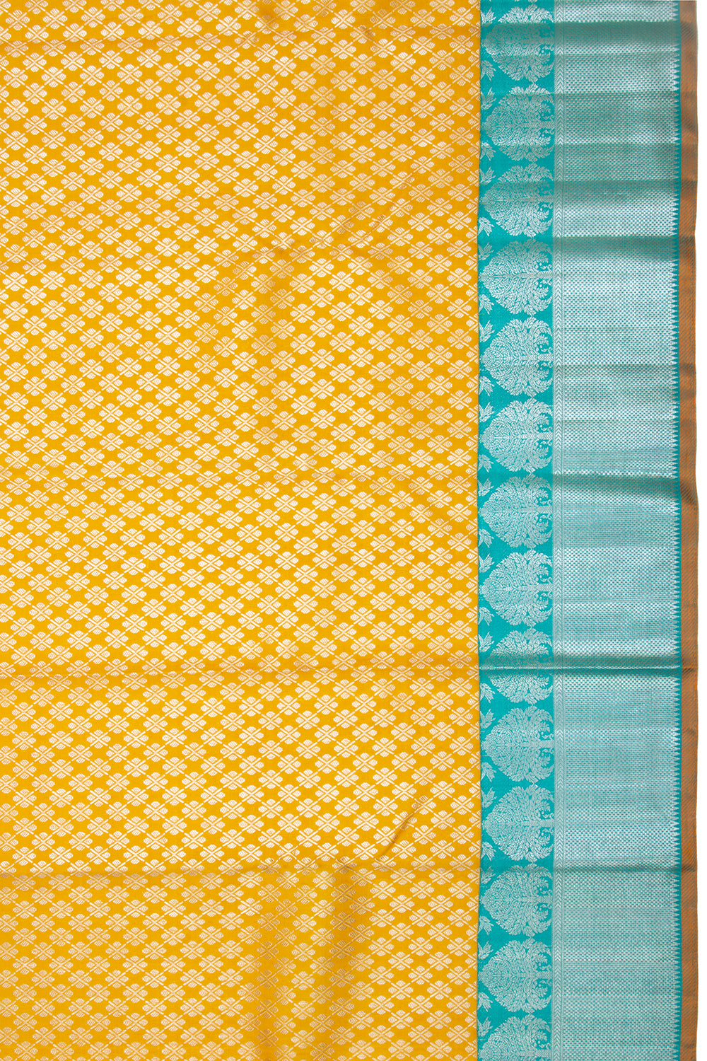 Kanchipuram Silk Brocade Yellow Saree