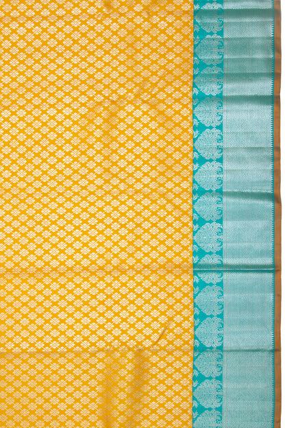 Kanchipuram Silk Brocade Yellow Saree