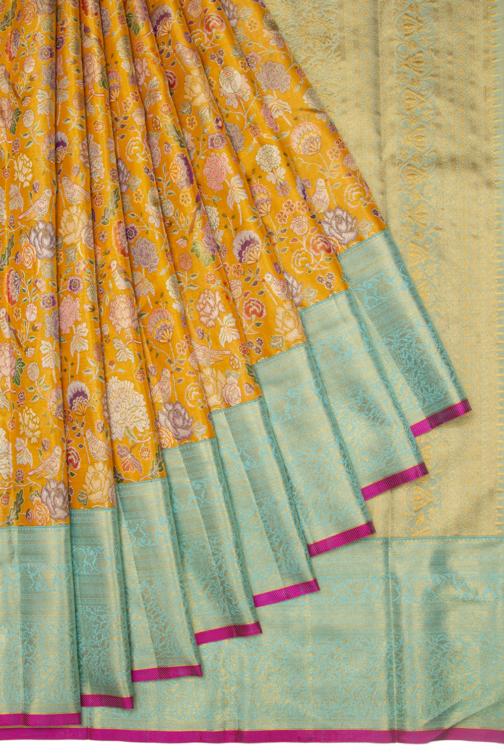 Kanchipuram Silk Tissue Brocade Gold Saree-Not Allowed Online