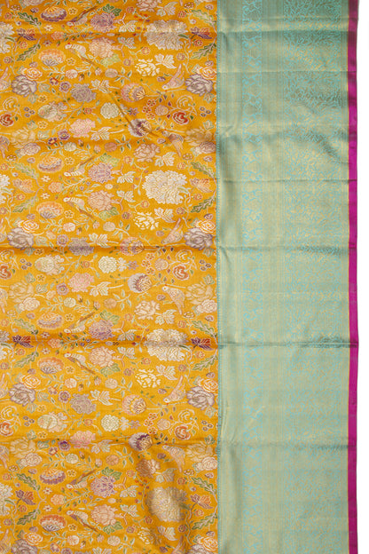 Kanchipuram Silk Tissue Brocade Gold Saree-Not Allowed Online