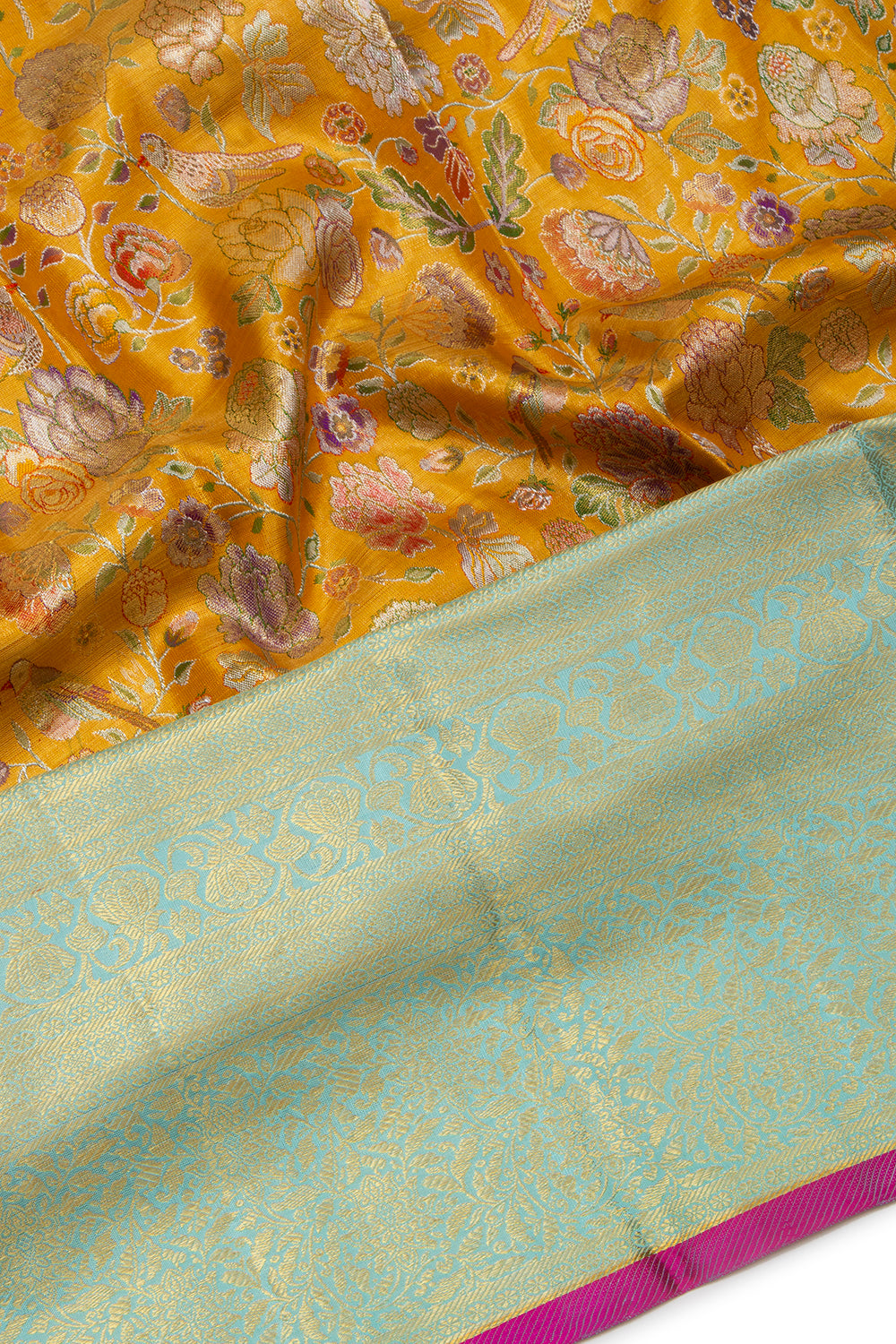 Kanchipuram Silk Tissue Brocade Gold Saree-Not Allowed Online