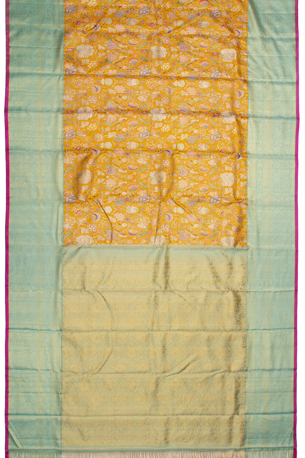 Kanchipuram Silk Tissue Brocade Gold Saree-Not Allowed Online