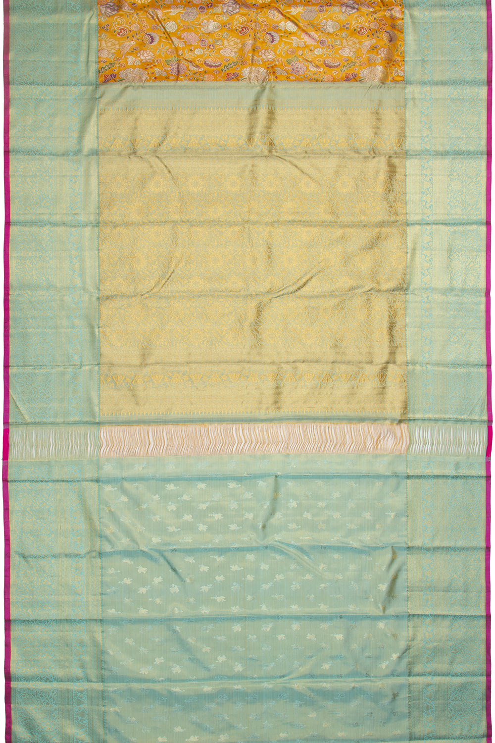 Kanchipuram Silk Tissue Brocade Gold Saree-Not Allowed Online