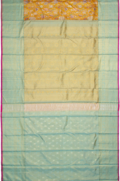 Kanchipuram Silk Tissue Brocade Gold Saree-Not Allowed Online