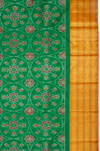 Kanchipuram Silk Ikat Green Saree