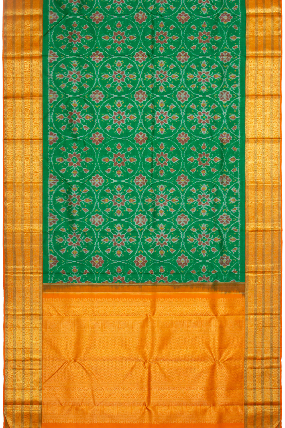 Kanchipuram Silk Ikat Green Saree