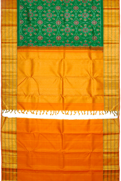 Kanchipuram Silk Ikat Green Saree