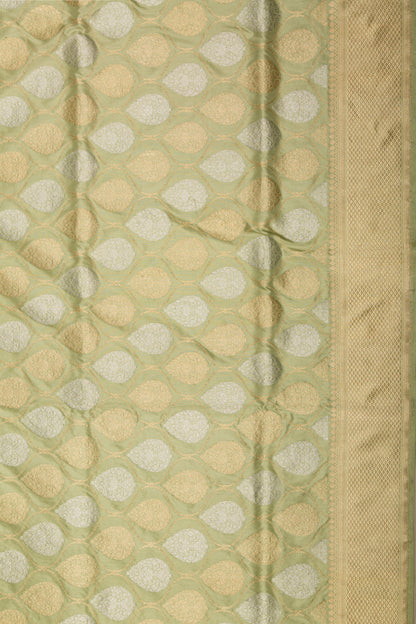 Banarasi Silk Kadwa Butta Pista Green Saree