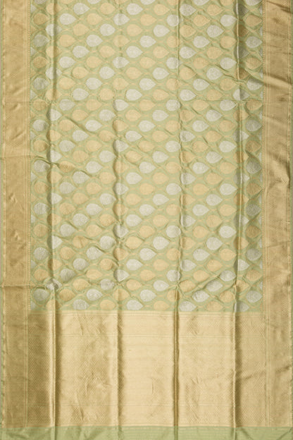 Banarasi Silk Kadwa Butta Pista Green Saree