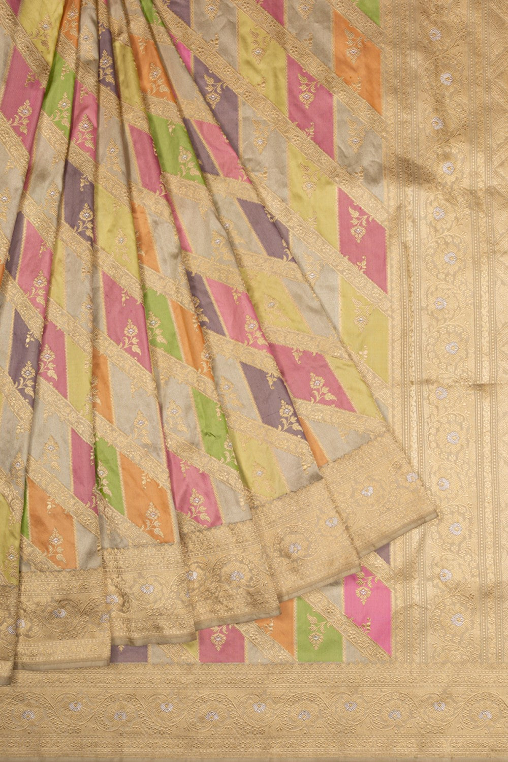 Banarasi Silk Brocade Rangkat Multicolor Saree