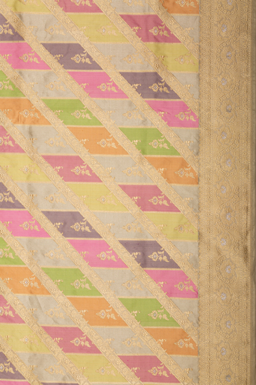 Banarasi Silk Brocade Rangkat Multicolor Saree