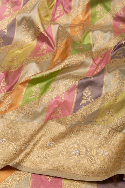 Banarasi Silk Brocade Rangkat Multicolor Saree