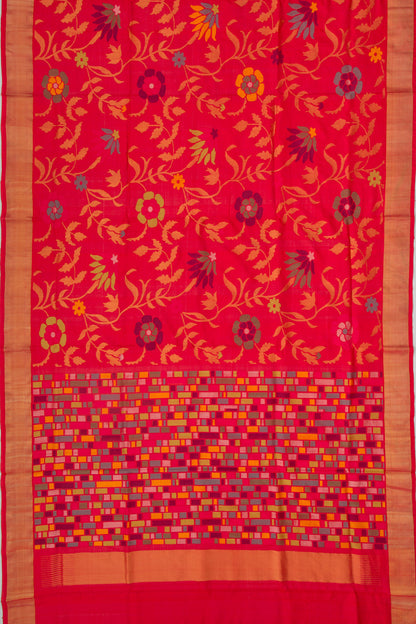 Uppada Silk Jamdani All Over Red Saree