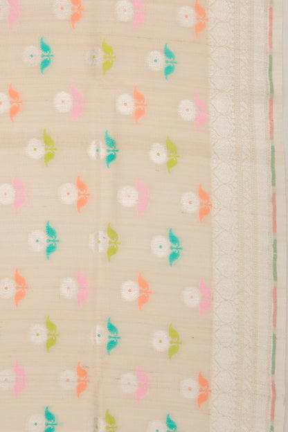 Banarasi Tussar Georgette Butta Beige Dupatta