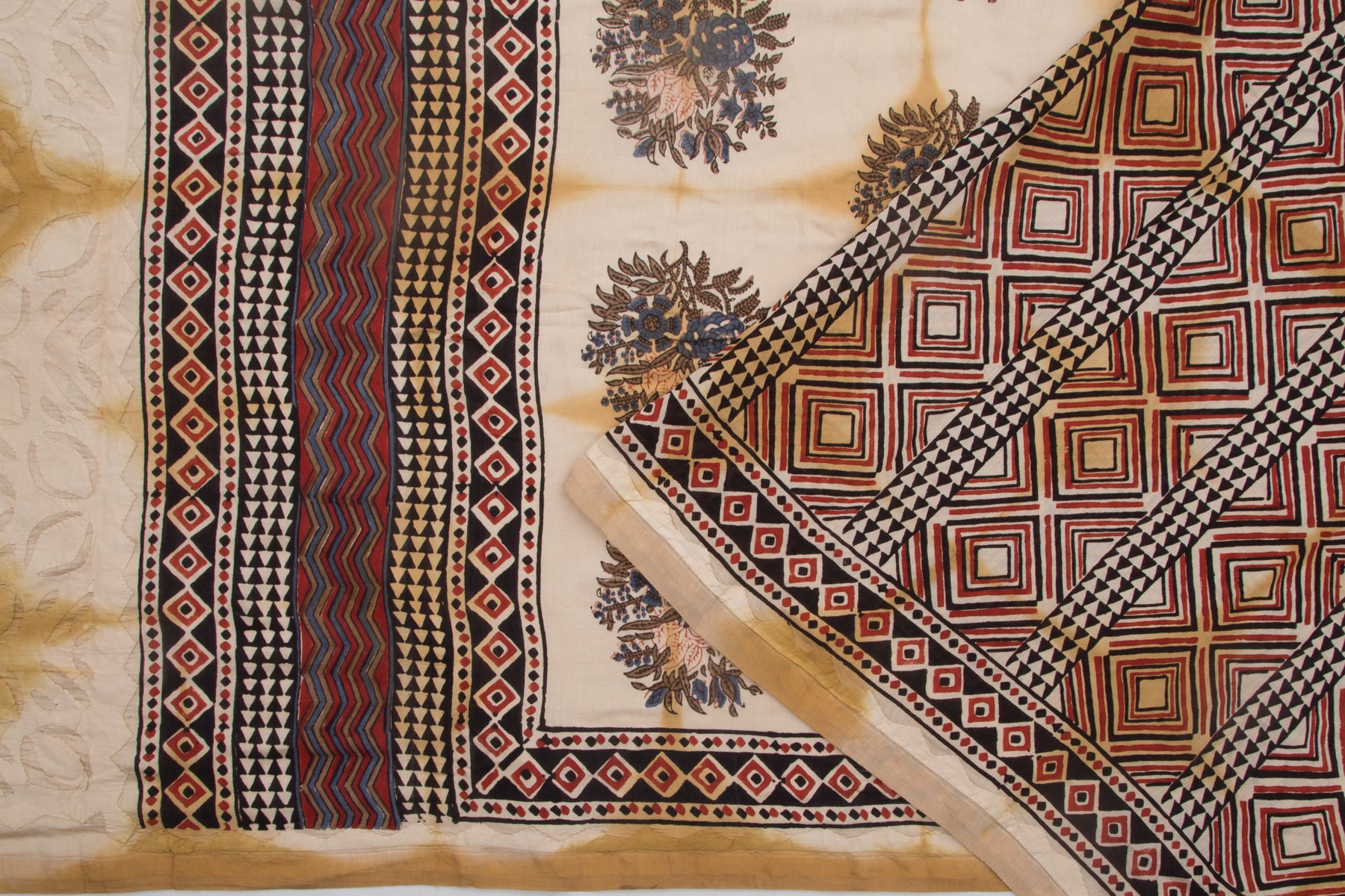 Chanderi Cotton Printed Cream Saree