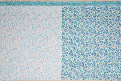 Chanderi Cotton Printed White Saree