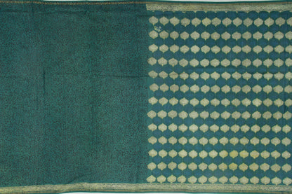 Chanderi Cotton Printed Green Saree