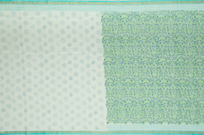 Kota Cotton Printed Green Saree