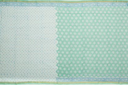 Kota Cotton Printed Green Saree