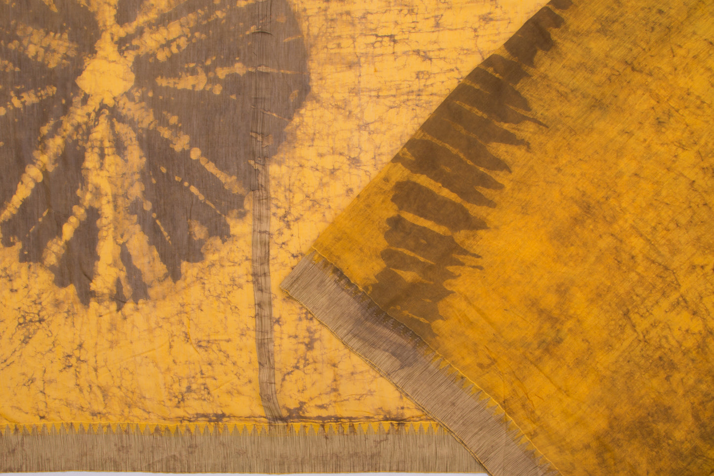 Chanderi Cotton Printed Yellow Saree