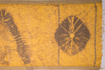 Chanderi Cotton Printed Yellow Saree