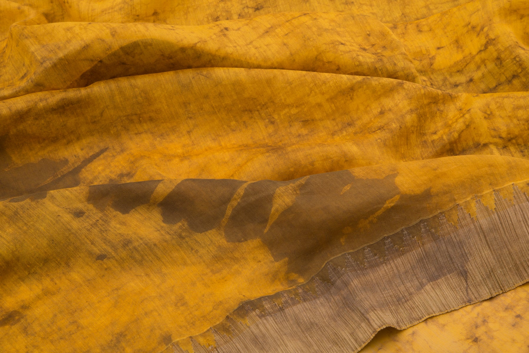 Chanderi Cotton Printed Yellow Saree