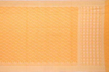 Chanderi Cotton Jaal Orange Saree