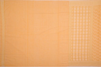 Chanderi Cotton Jaal Orange Saree