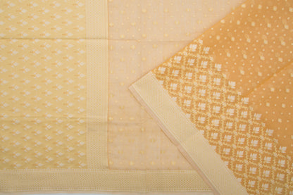 Chanderi Cotton Butta Yellow Saree