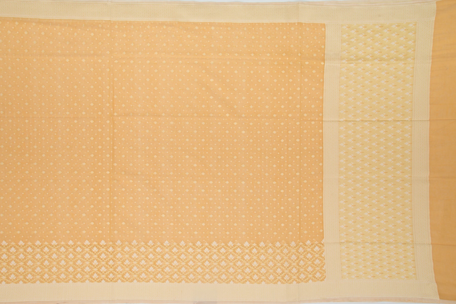 Chanderi Cotton Butta Yellow Saree