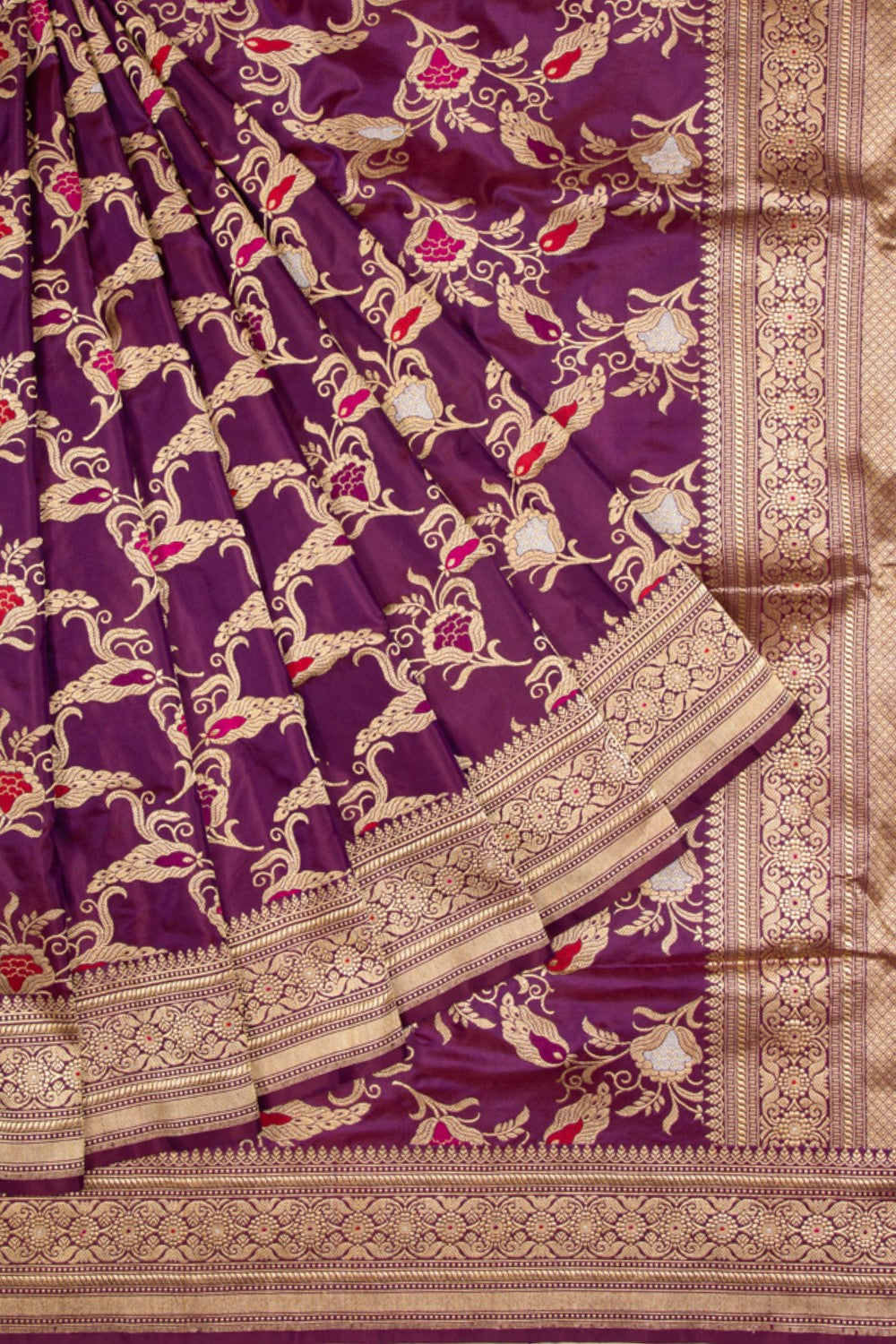 Banarasi Silk Kadwa Jaal Purple Saree