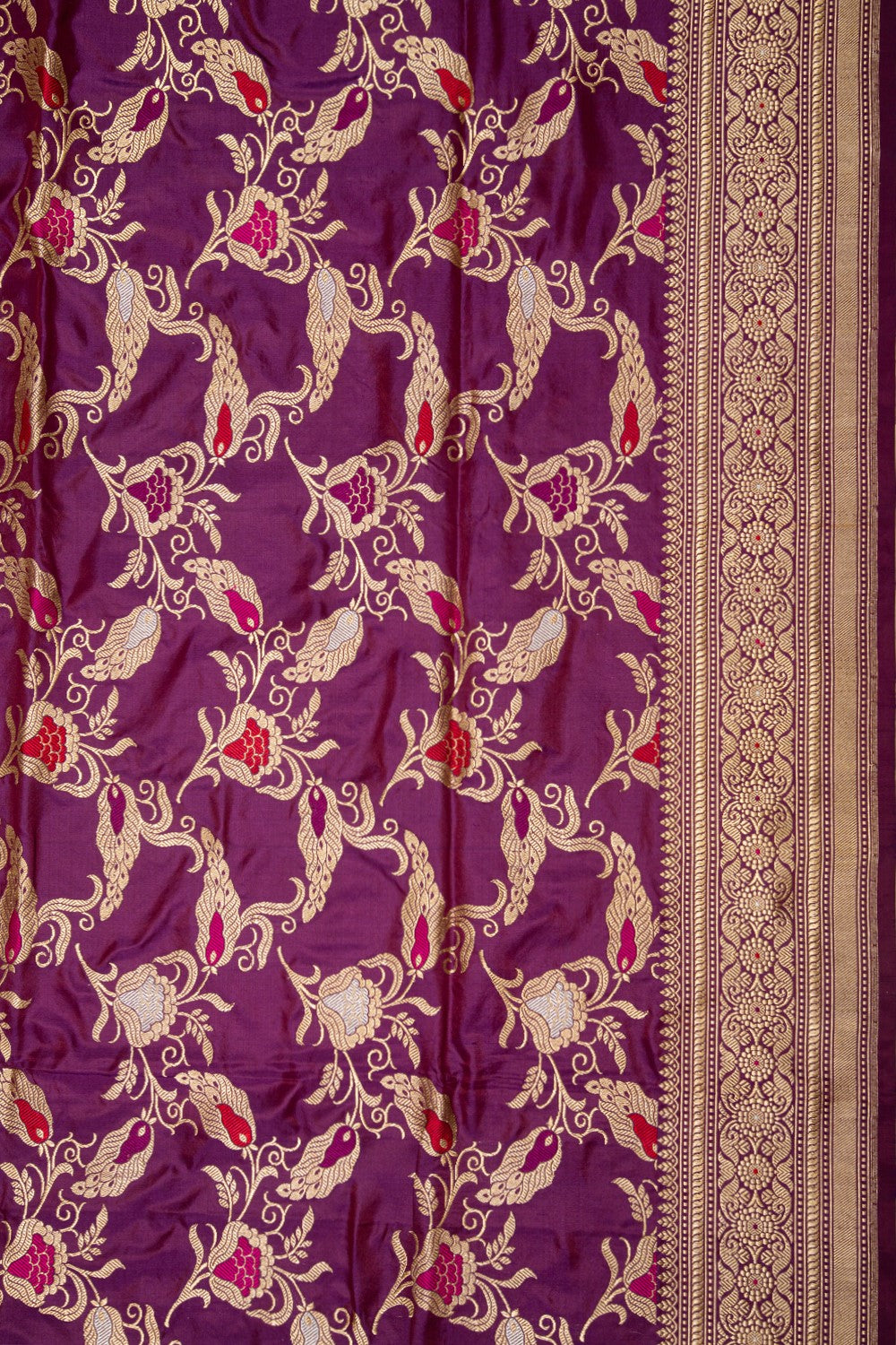 Banarasi Silk Kadwa Jaal Purple Saree