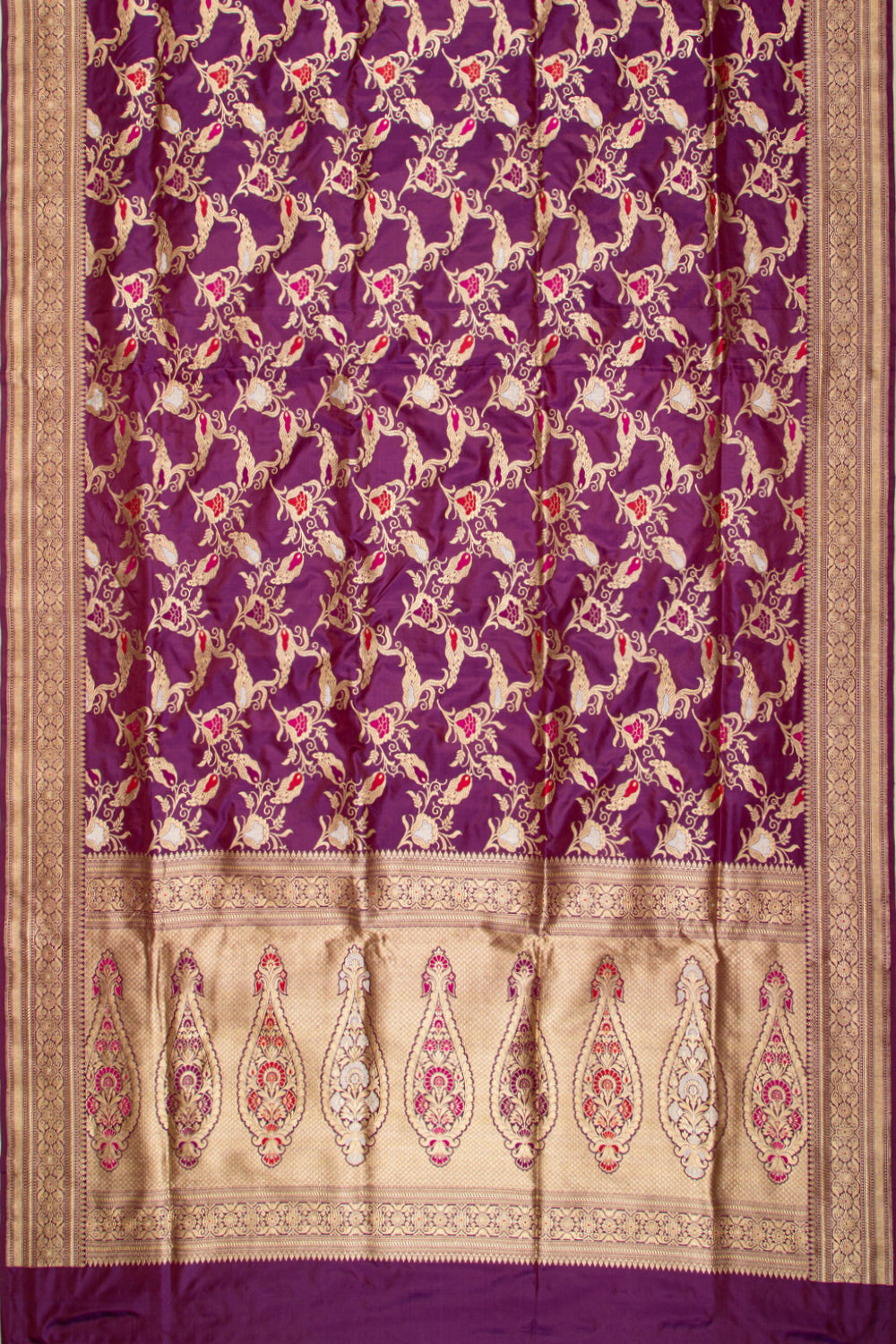 Banarasi Silk Kadwa Jaal Purple Saree