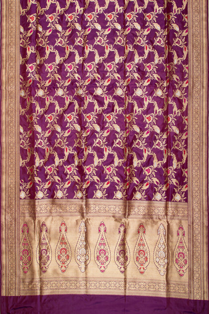 Banarasi Silk Kadwa Jaal Purple Saree