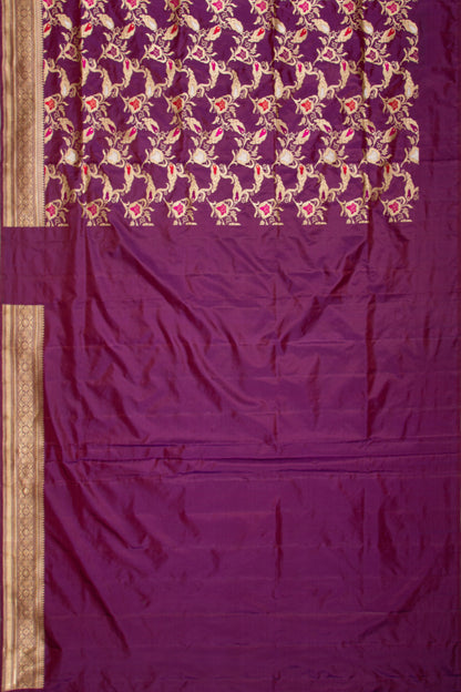 Banarasi Silk Kadwa Jaal Purple Saree