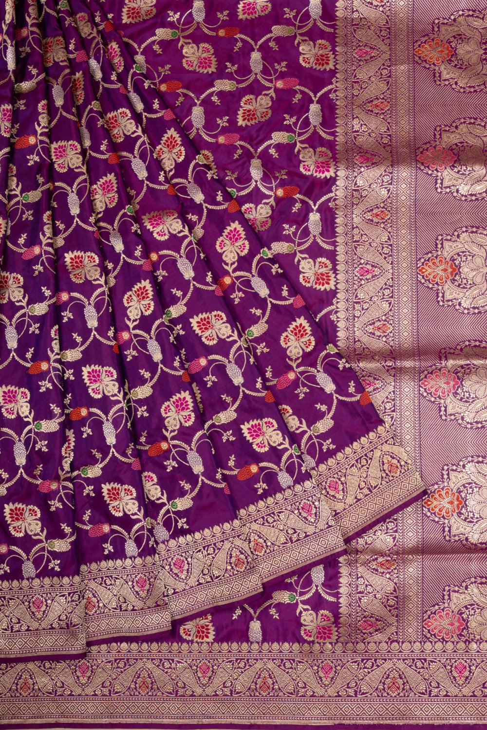 Banarasi Silk Kadwa Jaal Purple Saree