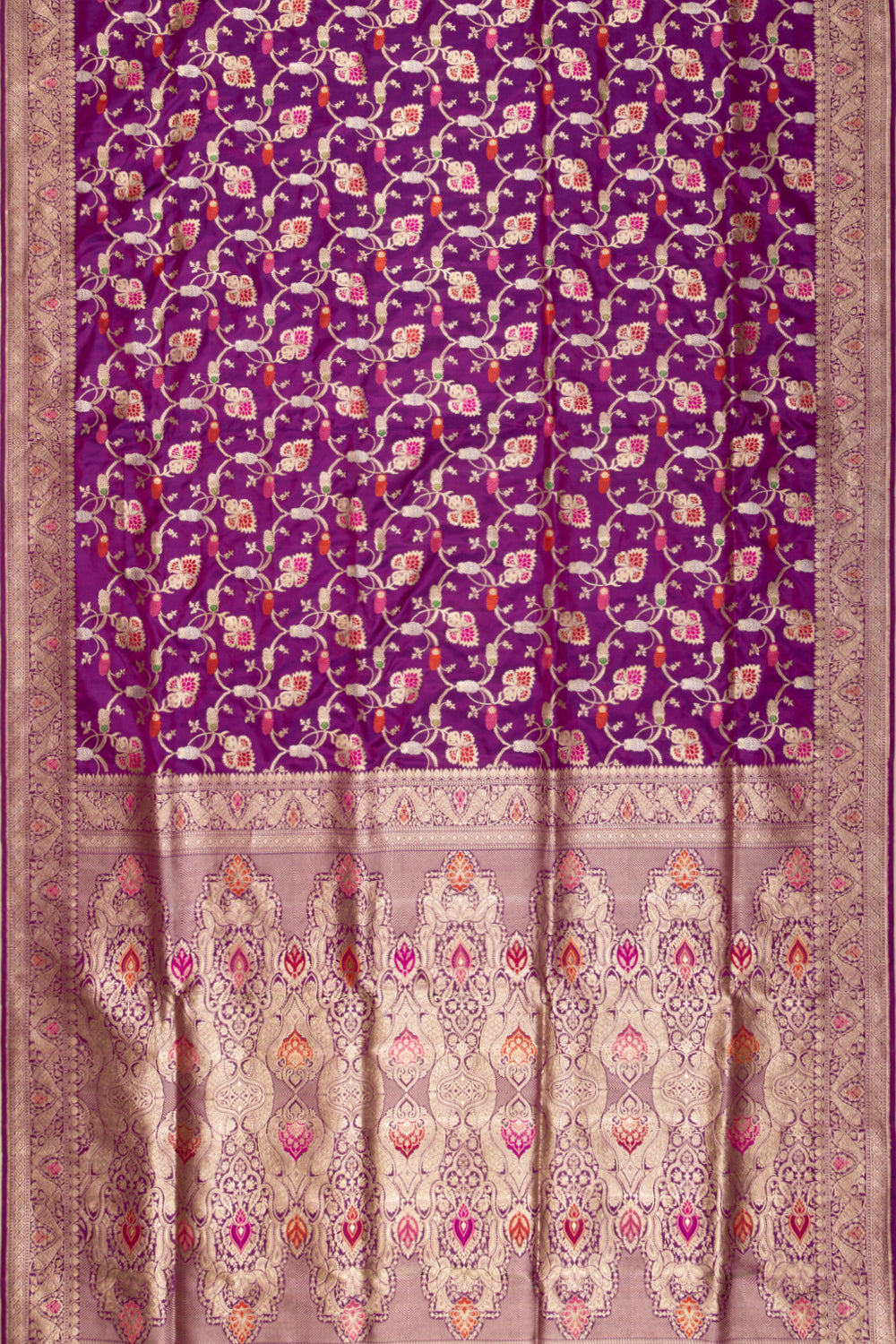 Banarasi Silk Kadwa Jaal Purple Saree