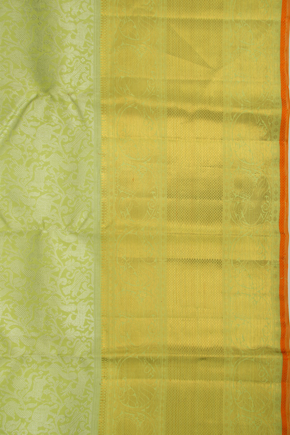 Kanchipuram Silk Vanasingaram Green Saree