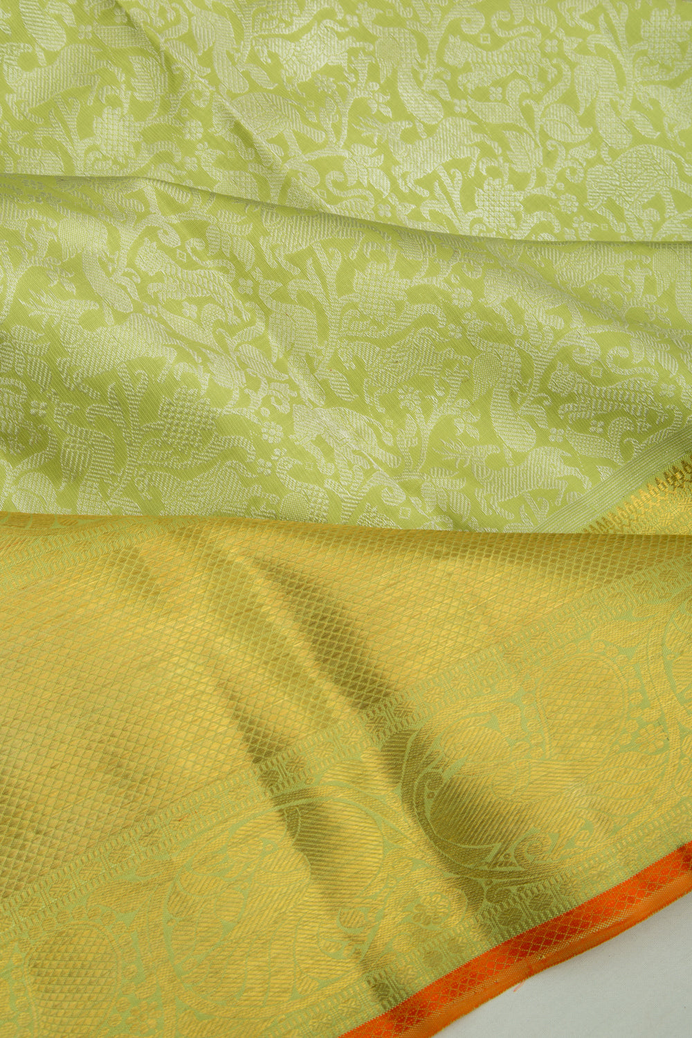 Kanchipuram Silk Vanasingaram Green Saree