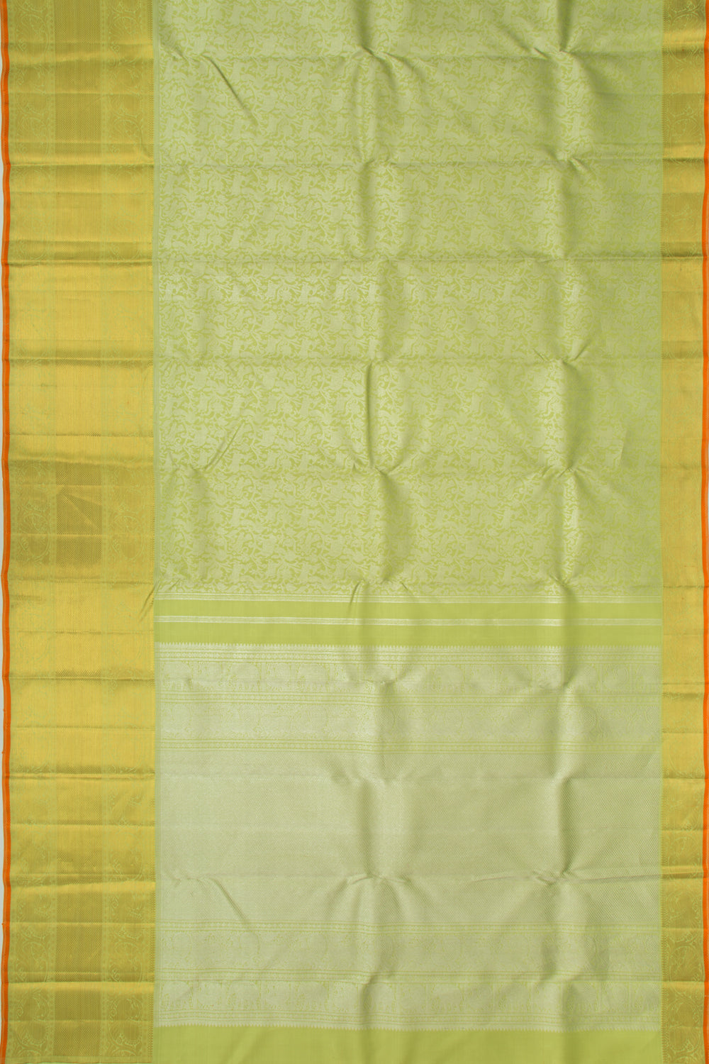 Kanchipuram Silk Vanasingaram Green Saree