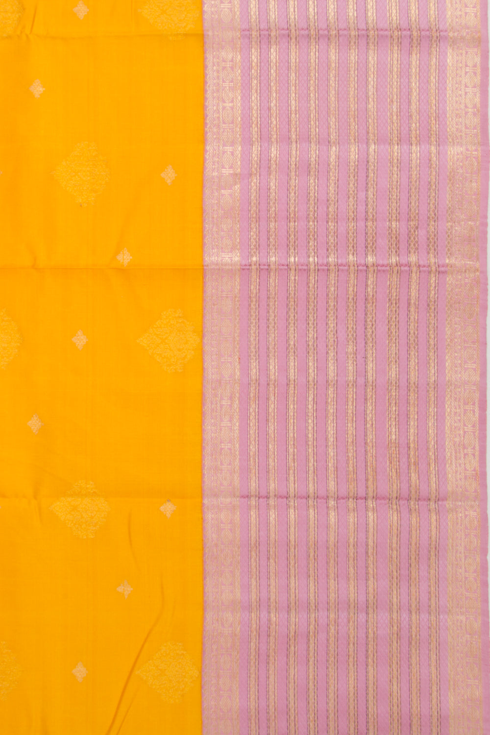 Kanchipuram Silk Butta Yellow Saree
