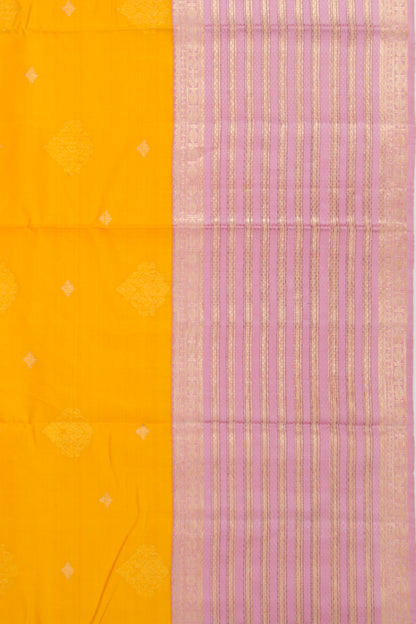 Kanchipuram Silk Butta Yellow Saree