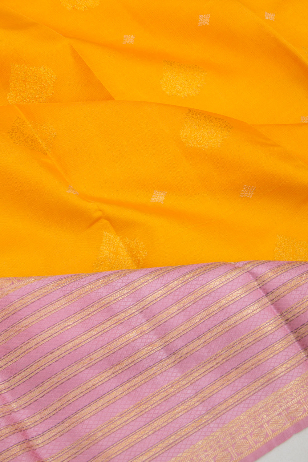 Kanchipuram Silk Butta Yellow Saree