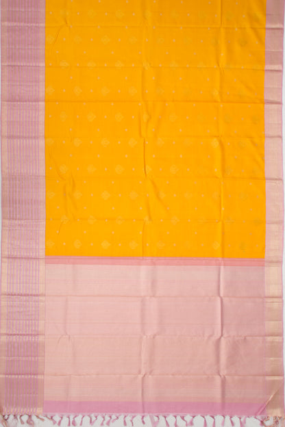 Kanchipuram Silk Butta Yellow Saree