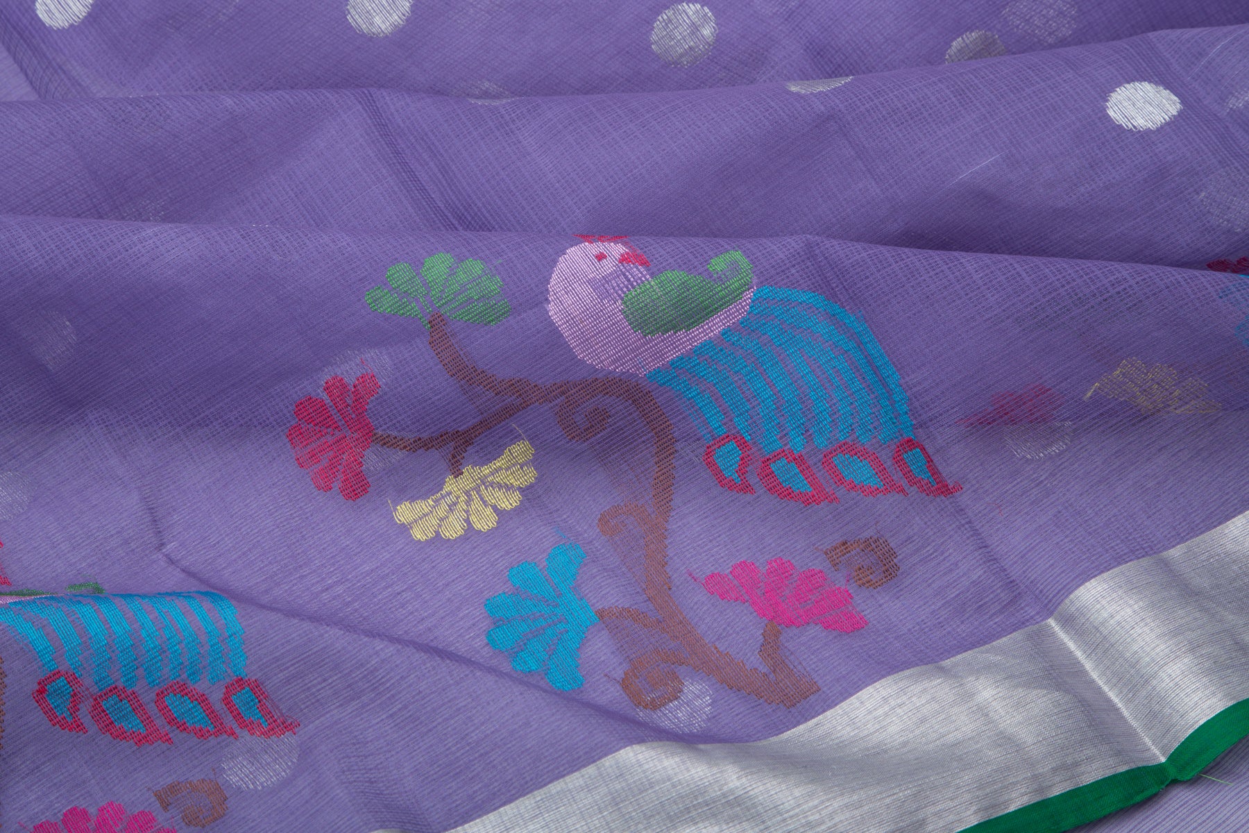Kota Silk Butta Violet Saree