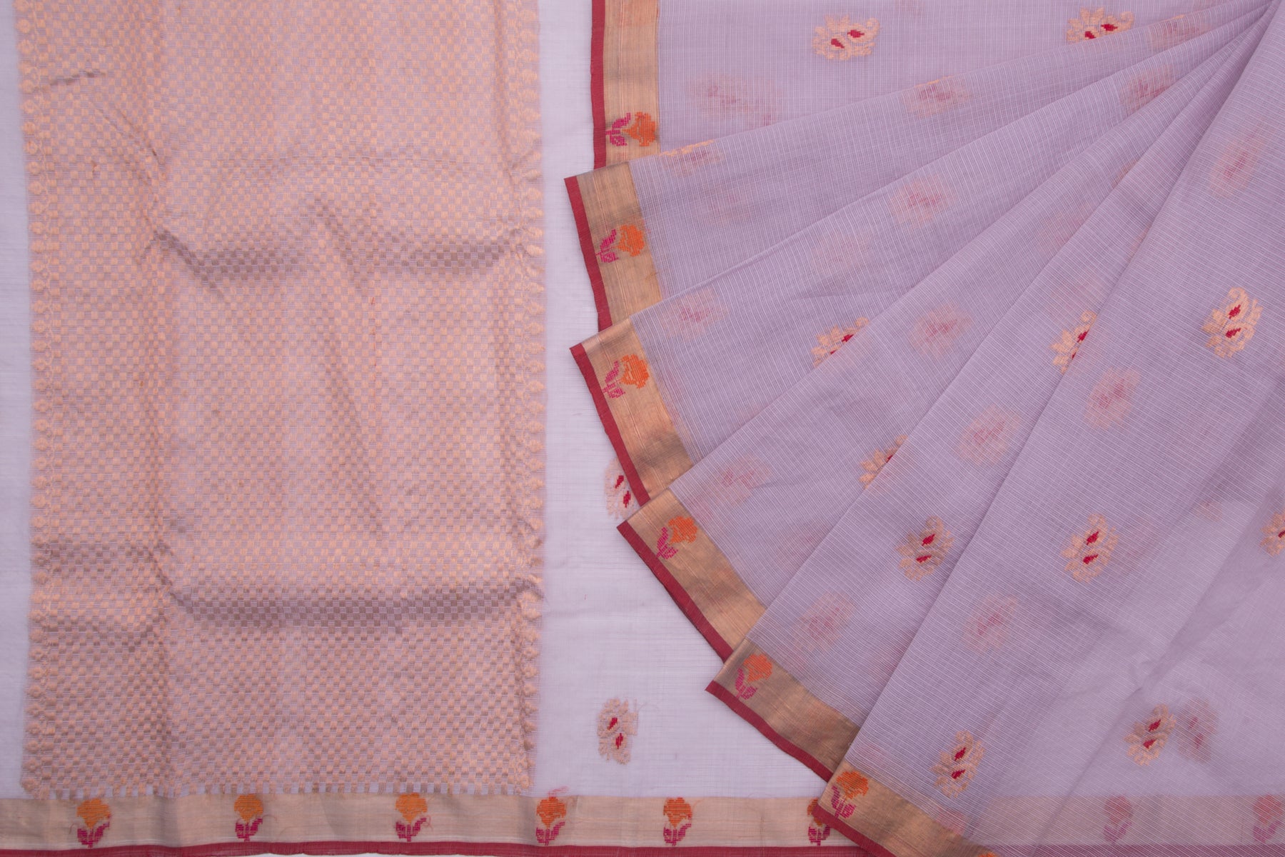Kota Silk Meenakari Butta Lavender Saree