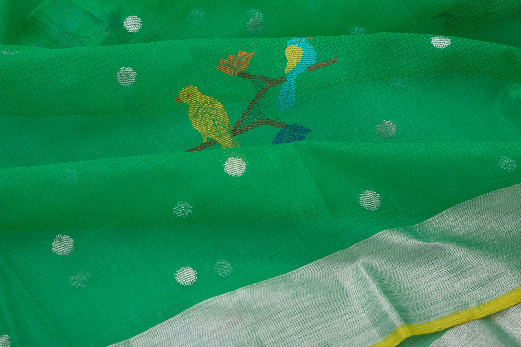 Kota Silk Butta Dark Green Saree